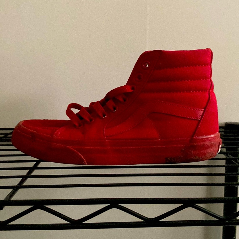 red high-top vans sneakers